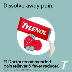 Tylenol Extra Strength Dissolve Packs with Acetaminophen, Berry, 12 Ct