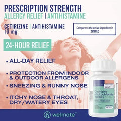 Welmate Allergy Relief | Cetirizine HCl 10 mg | 24 Hour