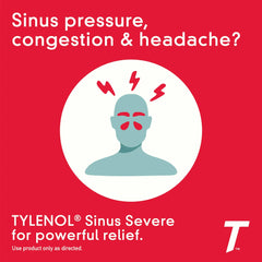 Tylenol Sinus Severe Non-Drowsy Day Cold & Flu Relief Caplets, Pain Reliever & Fever Reducer Medicine, 24 Ct