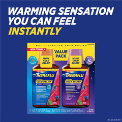 Theraflu Severe Cough Cold and Flu Day and Nighttime Relief Medicine Syrup, Berry, 8.3 Fl Oz, 2 Pack