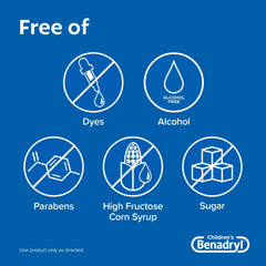 Children's Benadryl Dye-Free Allergy Liquid, Bubble Gum