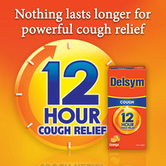 Delsym Adult 12 hour Cough Relief Medicine, Powerful Cough Relief for 12 Good Hours, Cough Suppressing Liquid, #1 Pharmacist Recommended, Orange Flavor, 5 Fl Oz
