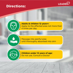 Leader Cream Maximum Strength Muscle, Joint Pain Reliever Analgesic Rub, 3oz, 3-Pack