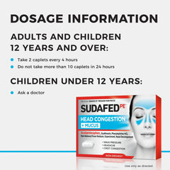 Sudafed PE Head Congestion + Mucus Non-Drowsy Relief Tablets, 24 Ct