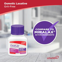 Leader ClearLax Laxative Powder for Gentle Constipation Relief, Grit-Free, Polyethylene Glycol, Osmotic Laxative, Stimulant-Free, Softens Stool, 30-Day Supply, 17.9 Ounce, 30 Doses (Pack of 3)