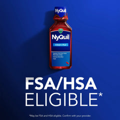 Vicks NyQuil Cold and Flu Liquid, Nighttime Cold and Flu Medicine, Cherry, 12 Fl oz