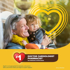 Bayer Aspirin Low Dose 81 mg, Enteric Coated, Secondary Prevention of Cardiovascular Events, 120 Safety Coated Tablets
