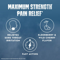 Mucinex Instasoothe Sore Throat Lozenges, FSA/HSA, Elderberry & Cherry Flavor, 40 Medicated Throat Drops