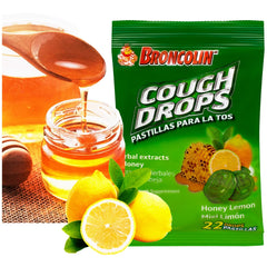 Broncolin Honey Lemon Candy Drops 22 Count Bag