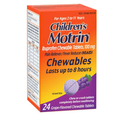 Children's Motrin Ibuprofen Chewable Tablets, Grape, 24 Ct