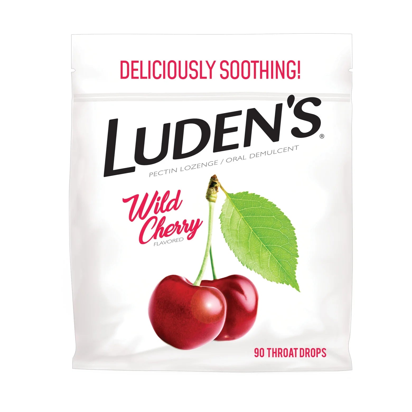 Luden's Sore Throat Drops, For Minor Sore Throat Relief, Wild Cherry, 90 Count