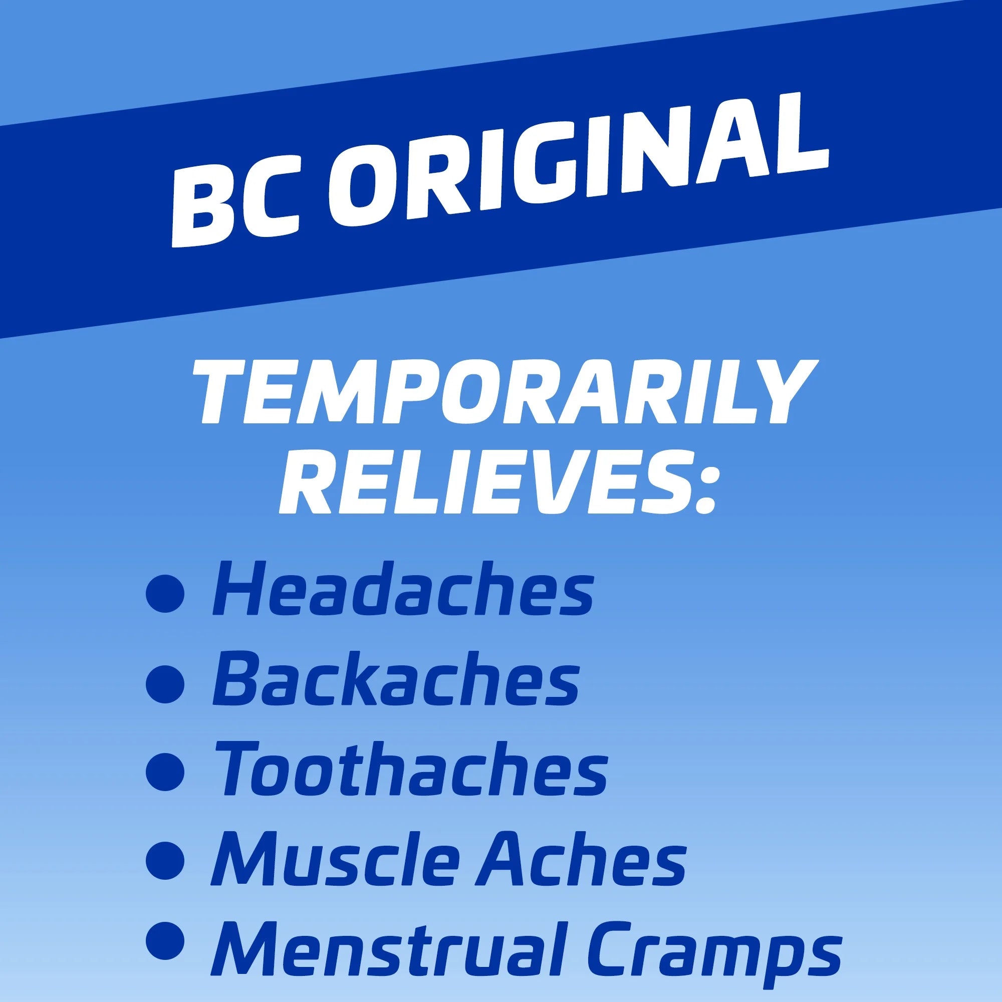 BC Powder Original Strength Pain Reliever, Aspirin Dissolve Packs, Body Aches & Pains Relief, 50 Ct