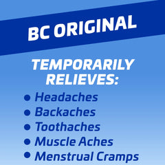 BC Powder Original Strength Pain Reliever, Aspirin Dissolve Packs, Body Aches & Pains Relief, 50 Ct