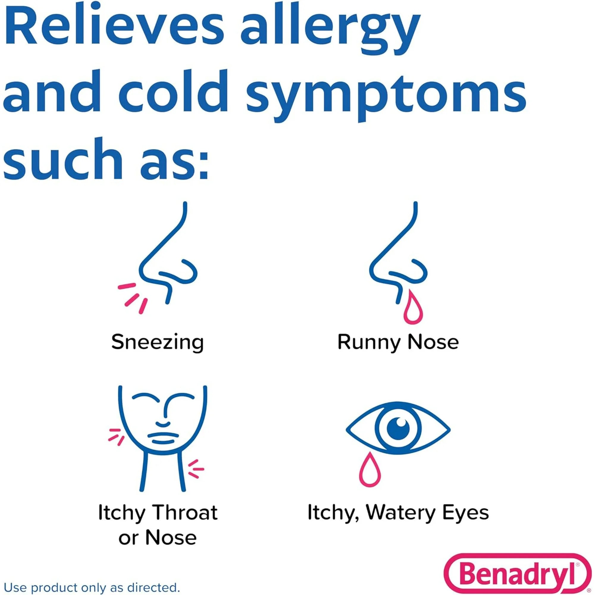 Benadryl Allergy Ultratabs Diphenhydramine HCl 25 mg Antihistamine Tablets