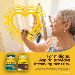 Bayer Aspirin Low Dose 81 mg, Enteric Coated Tablets, Doctor Recommended, Secondary Prevention of Cardiovascular Disease, 200 Safety Coated Tablets