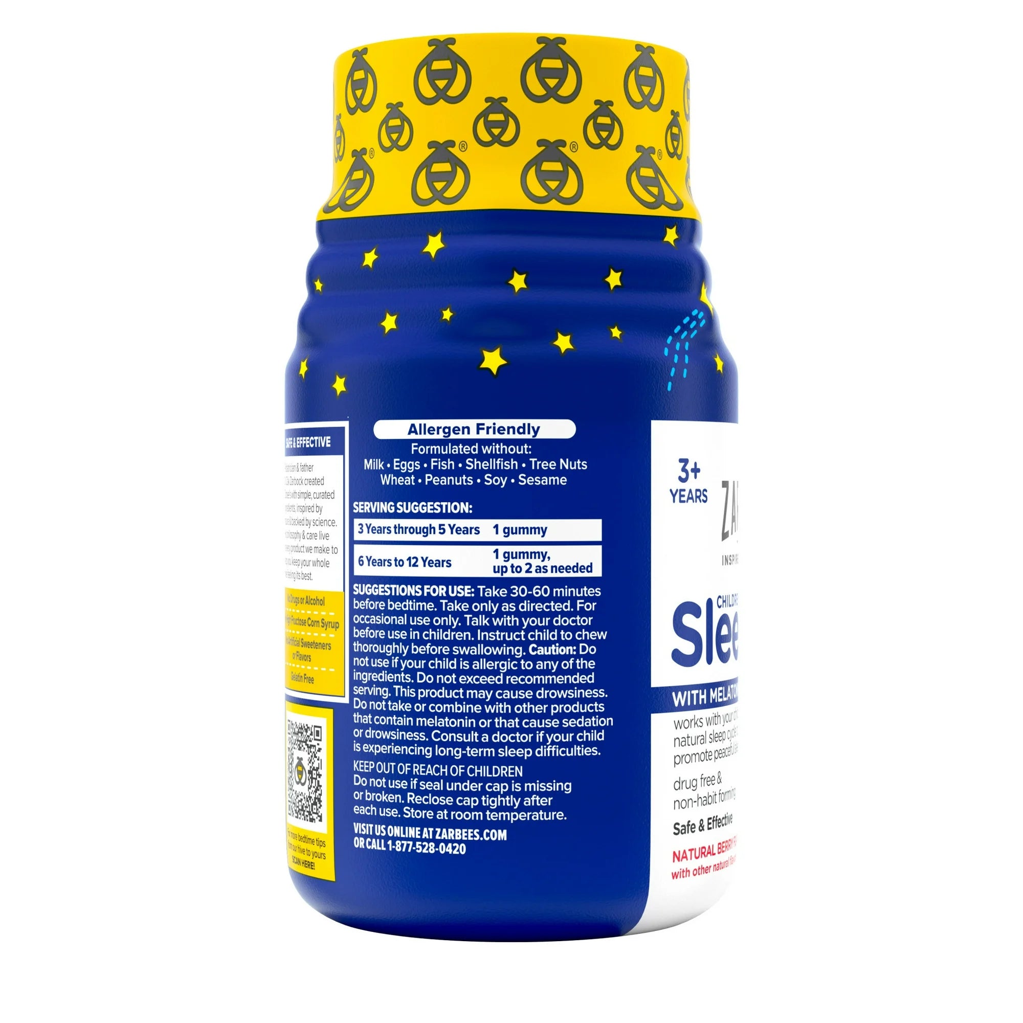 Zarbee’S Children's Sleep Gummies With Melatonin, Drug-Free, Non-Habit Forming, Natural Berry, 34Ct