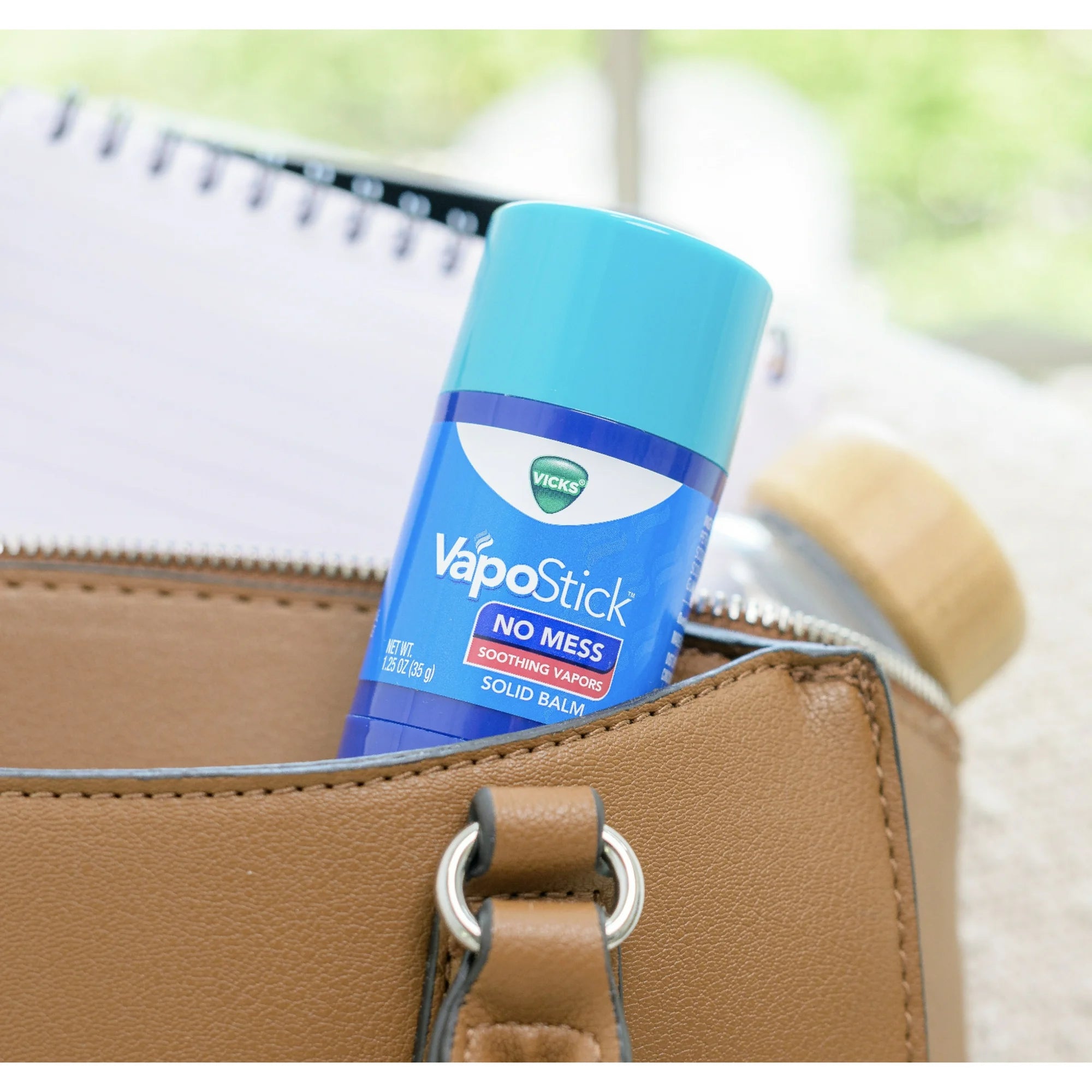 Vicks Vapo Stick, Invisible Solid Balm, Soothing Vicks Vapors for Sinus Relief, Non-Medicated, 1.25 oz