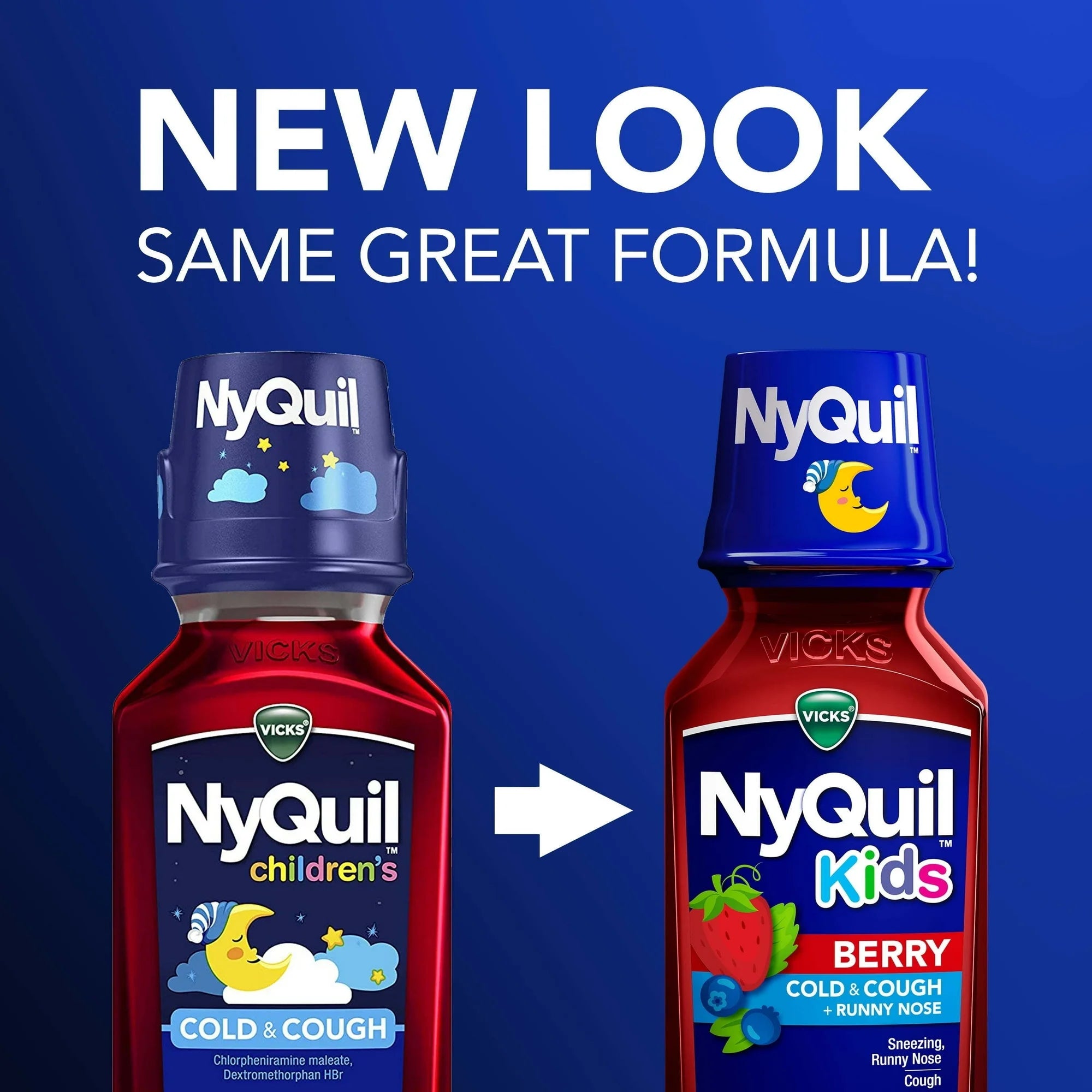 Vicks NyQuil Kids Cold and Cough Liquid, Cold Medicine for Children, Berry, 8 Fl oz