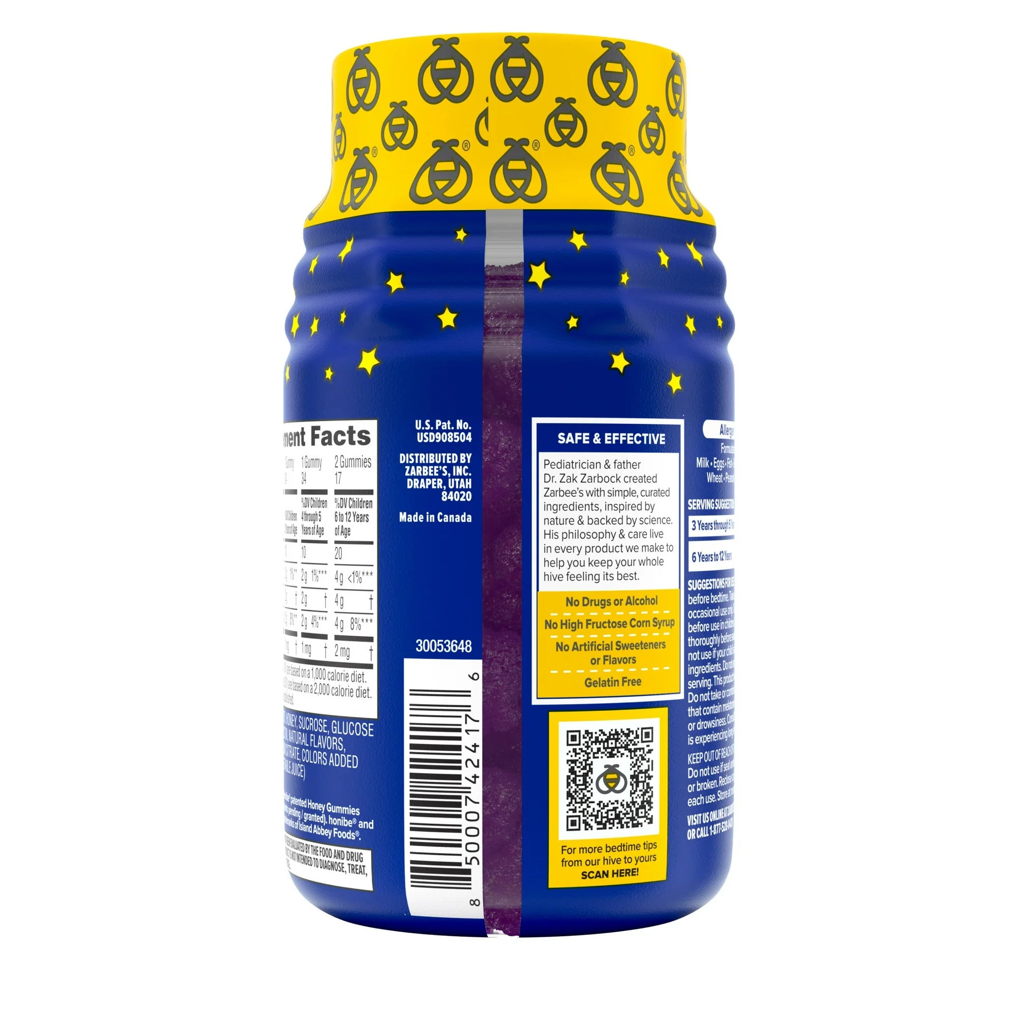 Zarbee’S Children's Sleep Gummies With Melatonin, Drug-Free, Non-Habit Forming, Natural Berry, 34Ct