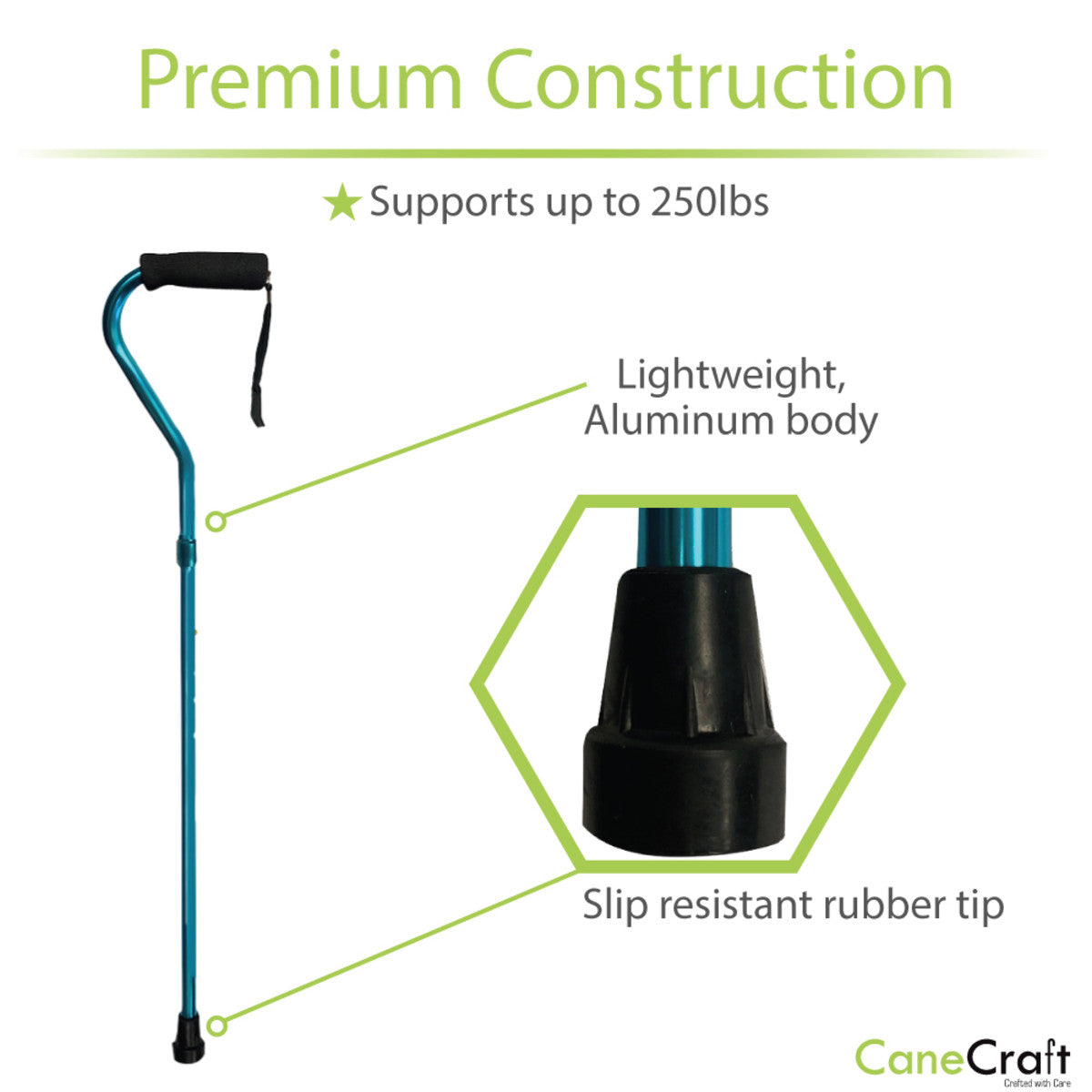 CaneCraft Offset Handle Cane Blue