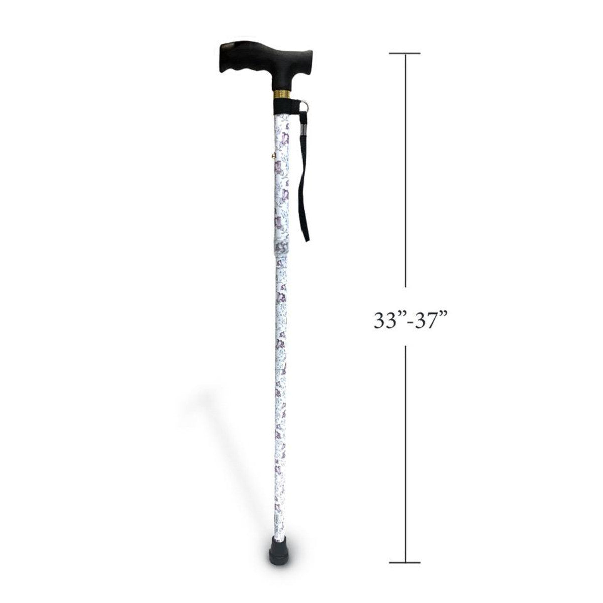 CaneCraft Folding Cane with Plastic Handle, Purple Blossom