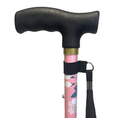 CaneCraft Folding Cane with Plastic Handle, Pink Bouquet