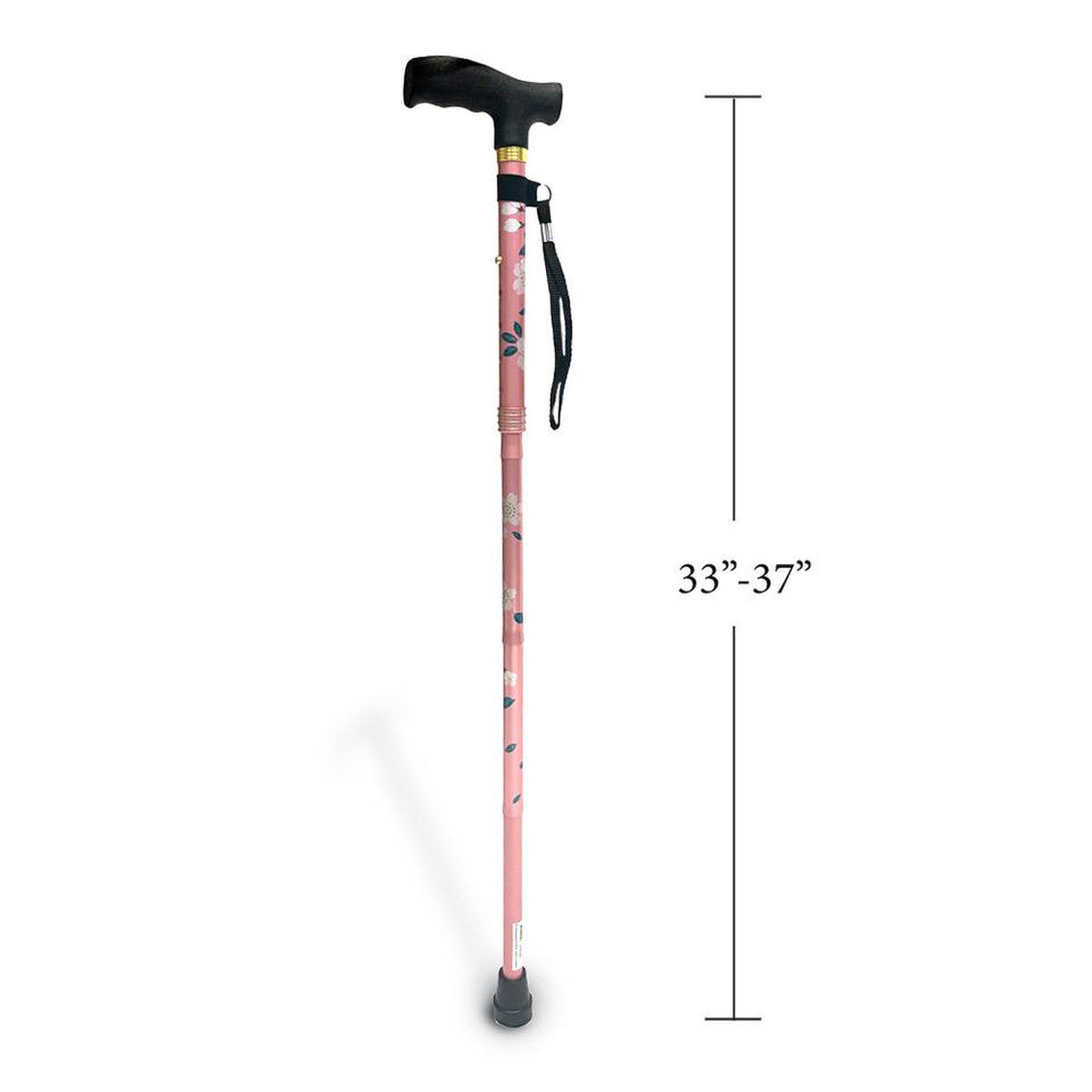 CaneCraft Folding Cane with Plastic Handle, Pink Bouquet