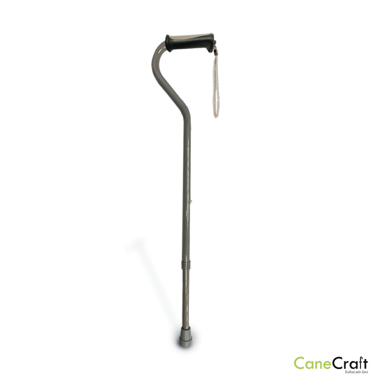 CaneCraft Offset Cane with TPR Handle, Pearl Grey