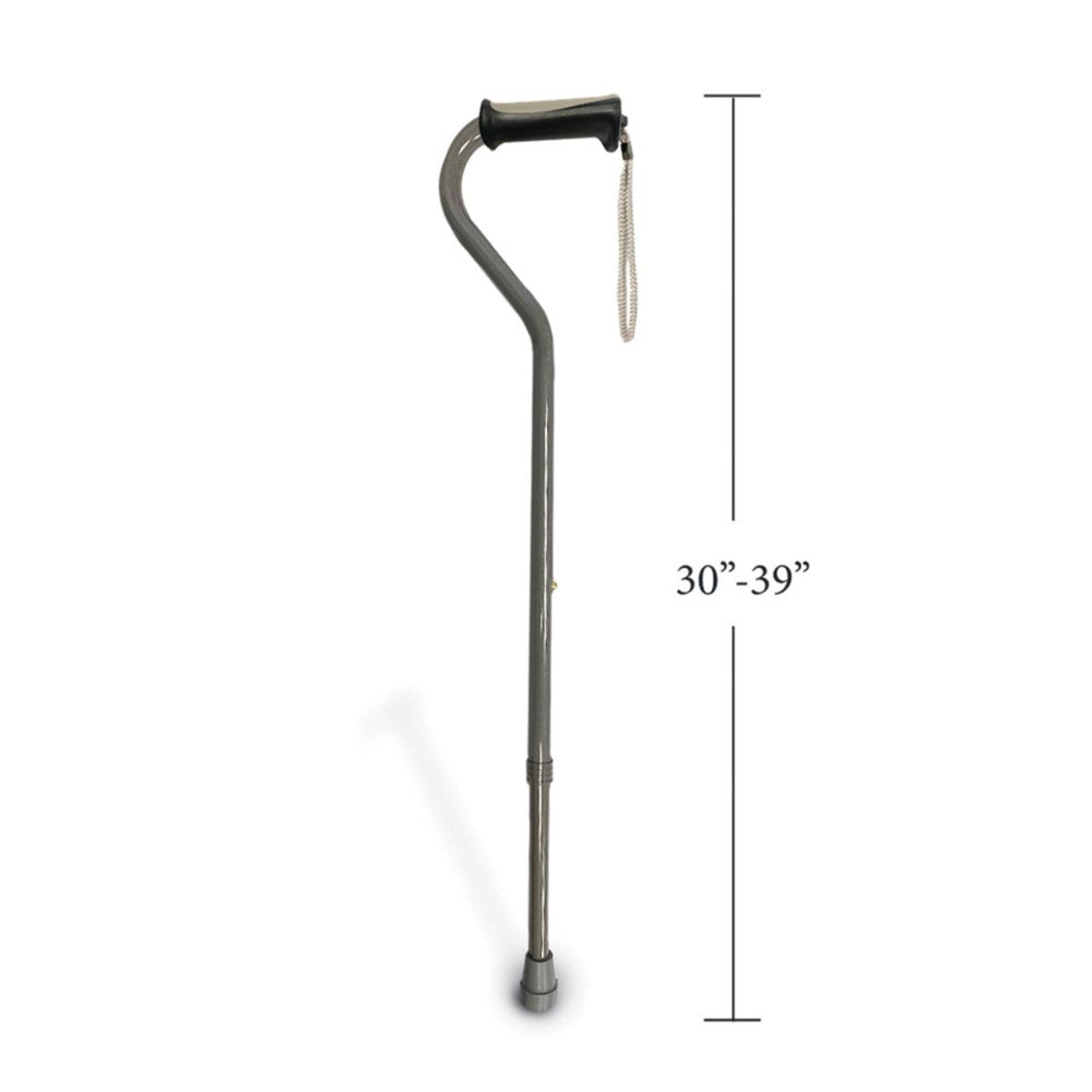 CaneCraft Offset Cane with TPR Handle, Pearl Grey