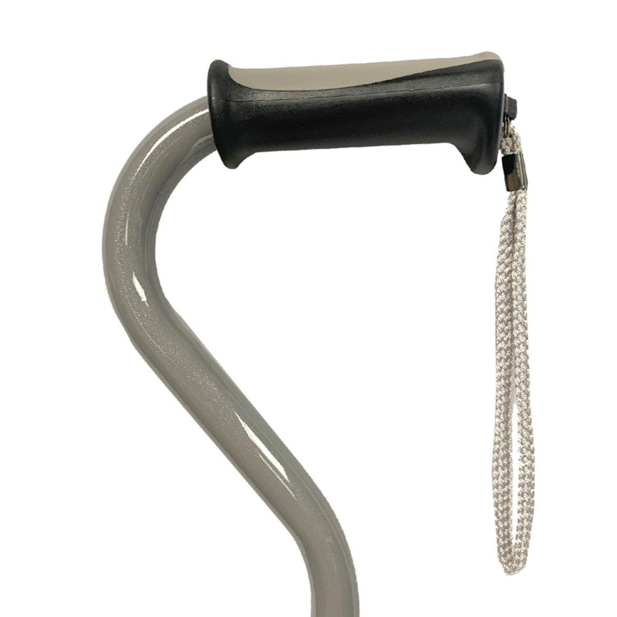 CaneCraft Offset Cane with TPR Handle, Pearl Grey