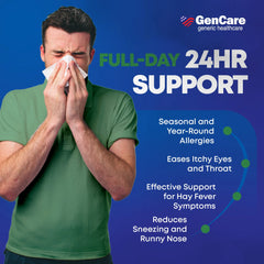 GenCare 24 Hour Allergy Relief Tablets Antihistamine Cetirizine HCl 10 mg