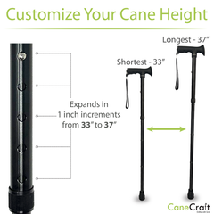 CaneCraft Folding Cane with TPR Handle, Black