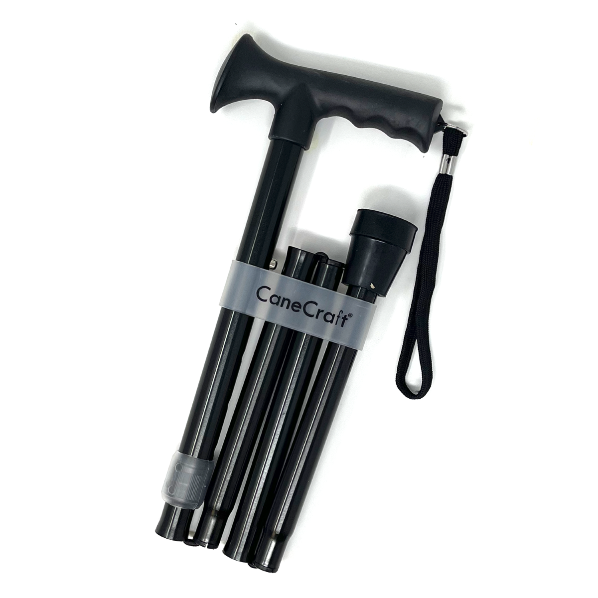 CaneCraft Folding Cane with TPR Handle, Black