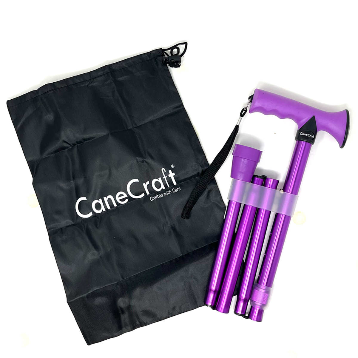 CaneCraft Folding Cane with TPR Handle, Purple