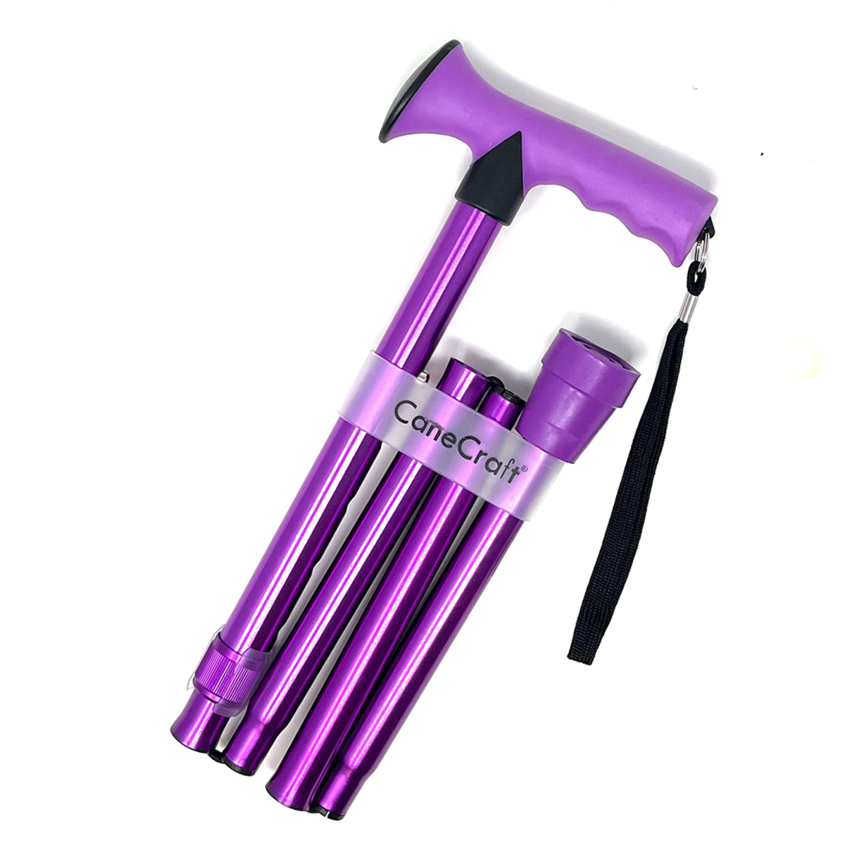 CaneCraft Folding Cane with TPR Handle, Purple