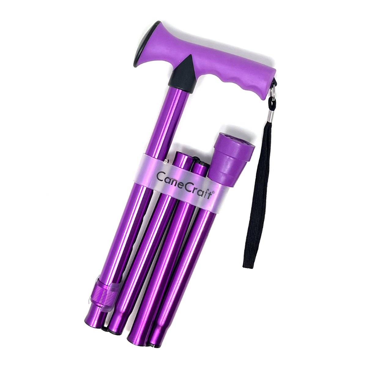 CaneCraft Folding Cane with TPR Handle, Purple