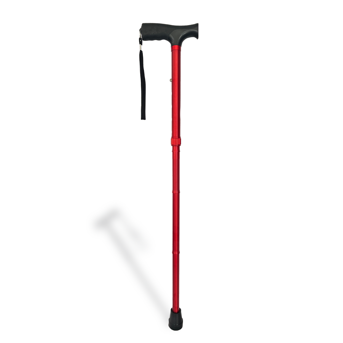 CaneCraft Folding Cane with Non-Slip Plastic Handle, Red