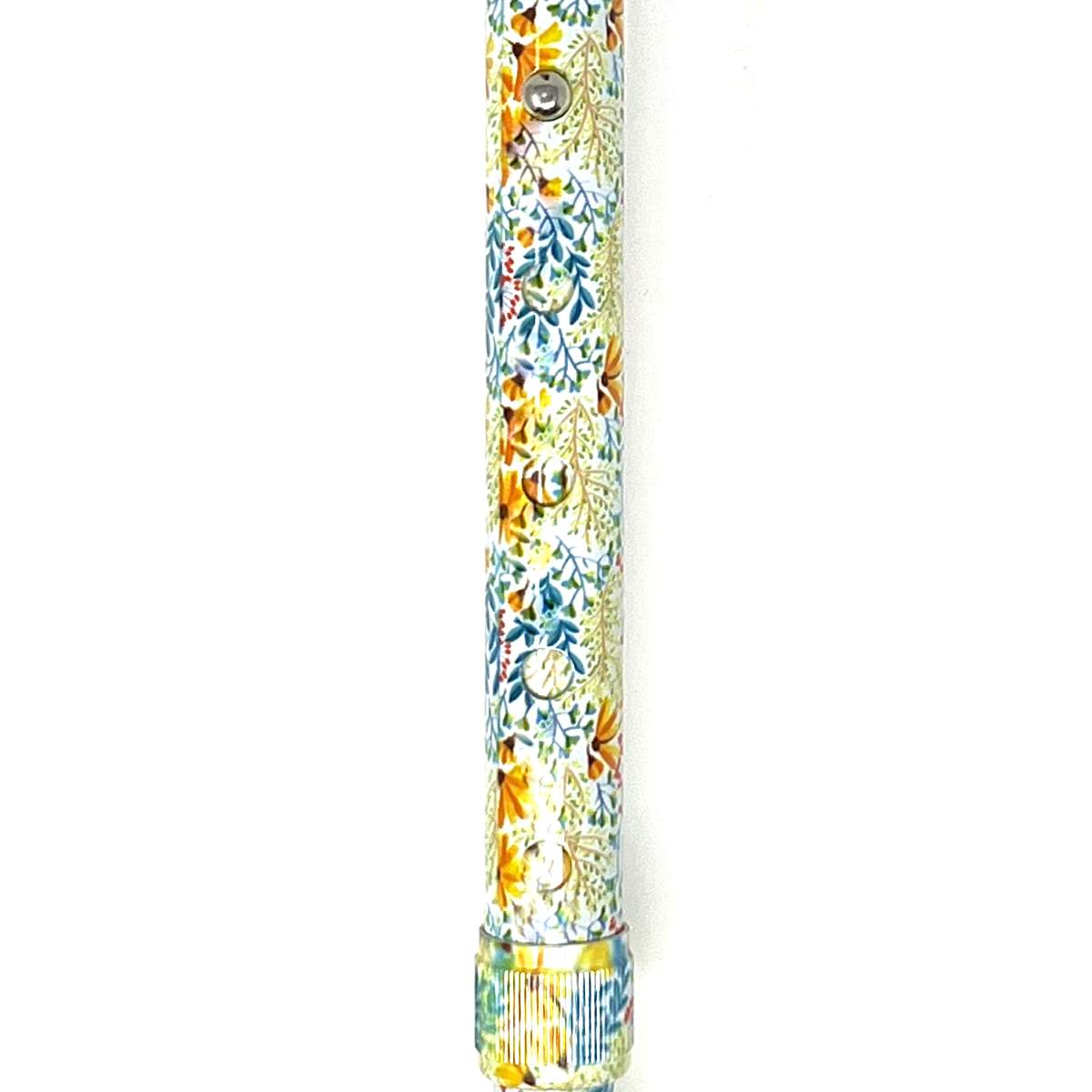 CaneCraft Folding Cane with Non-Slip Plastic Handle, Yellow Floral