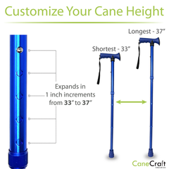 CaneCraft Folding Cane with TPR Handle, Blue