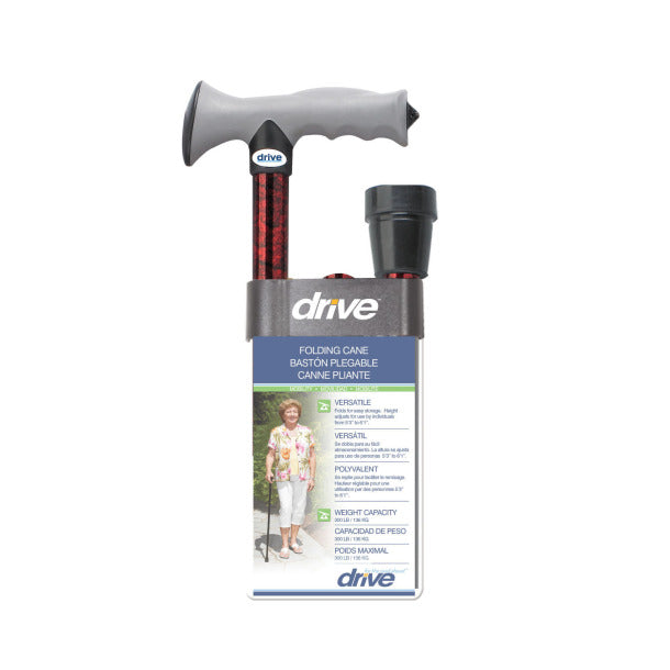 Drive Medical Aluminum Folding Canes with Gel Grip, Height Adjustable