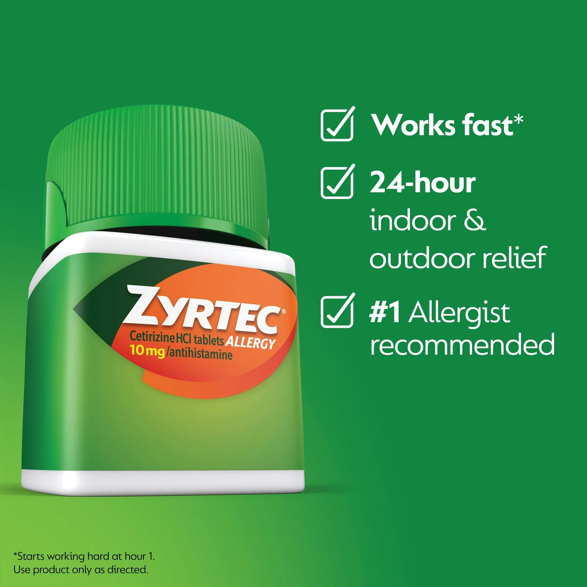 Zyrtec 24 Hour Allergy Relief Tablets with 10 mg Cetirizine HCl