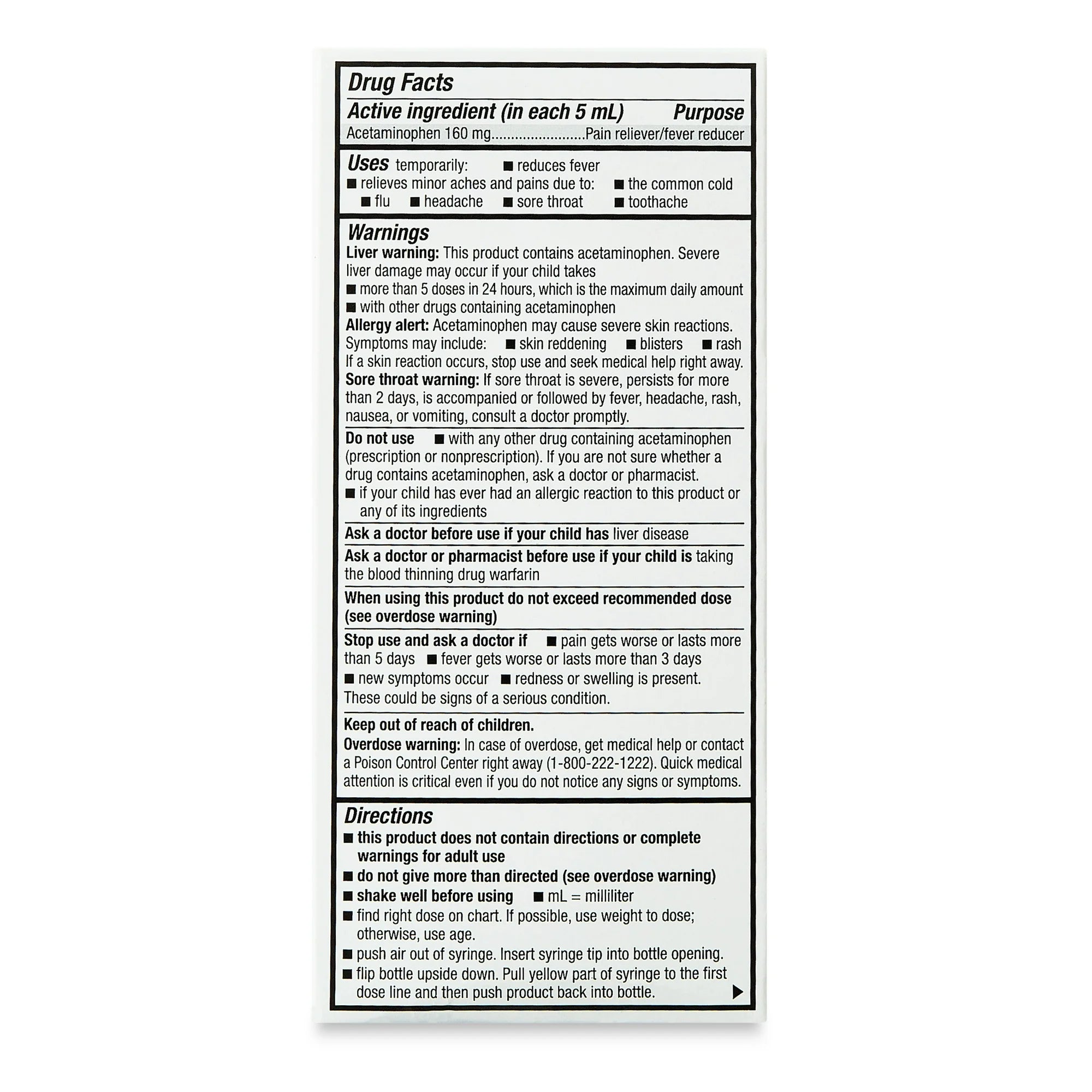 Parent's Choice Infants' Pain and Fever Acetaminophen, 160 mg, Grape, 2 fl oz