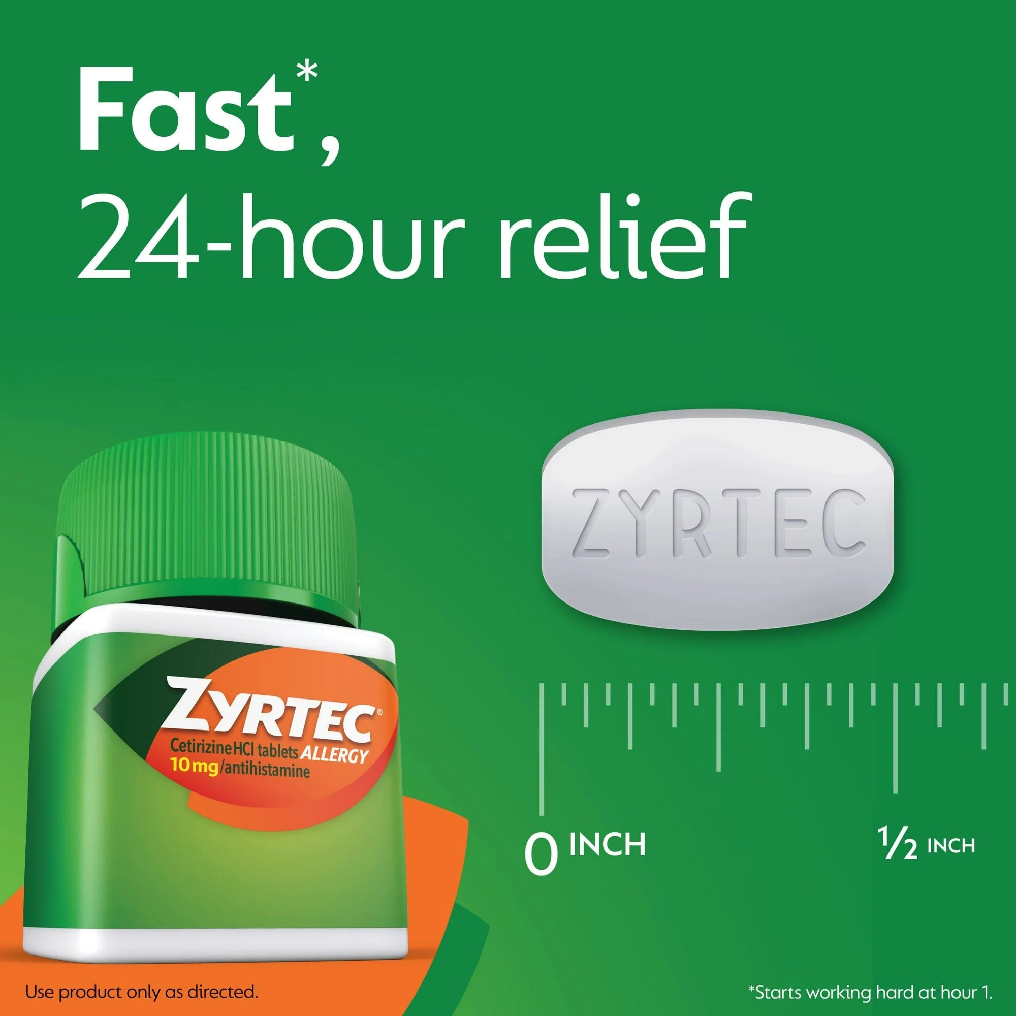 Zyrtec 24 Hour Allergy Relief Tablets with 10 mg Cetirizine HCl