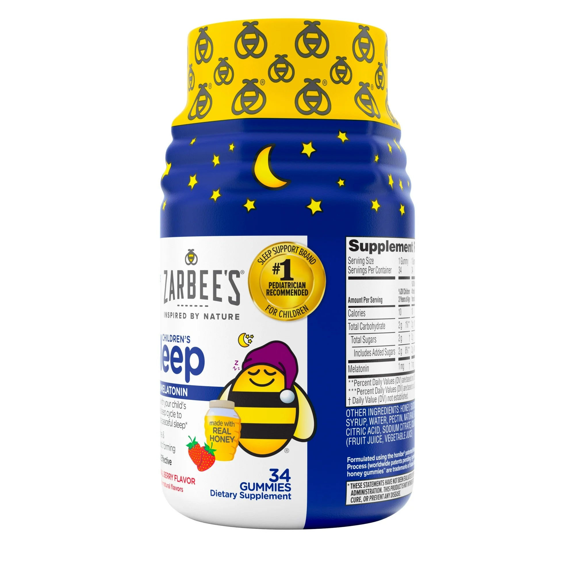 Zarbee’S Children's Sleep Gummies With Melatonin, Drug-Free, Non-Habit Forming, Natural Berry, 34Ct