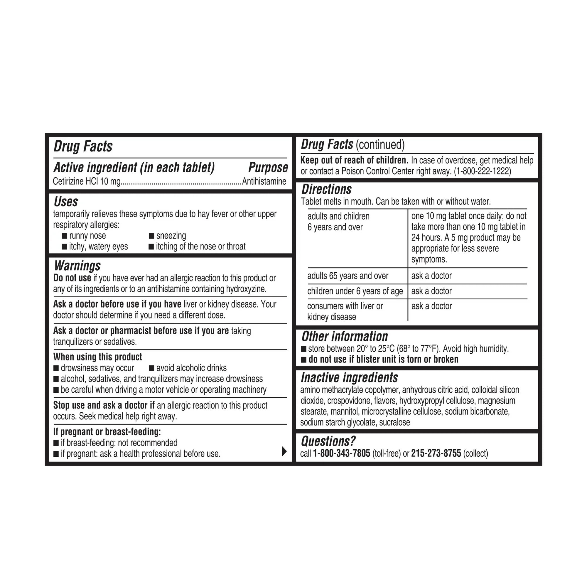 Children's Zyrtec 24 Hr Allergy Relief Dissolve Tablets, Citrus, 24 Ct