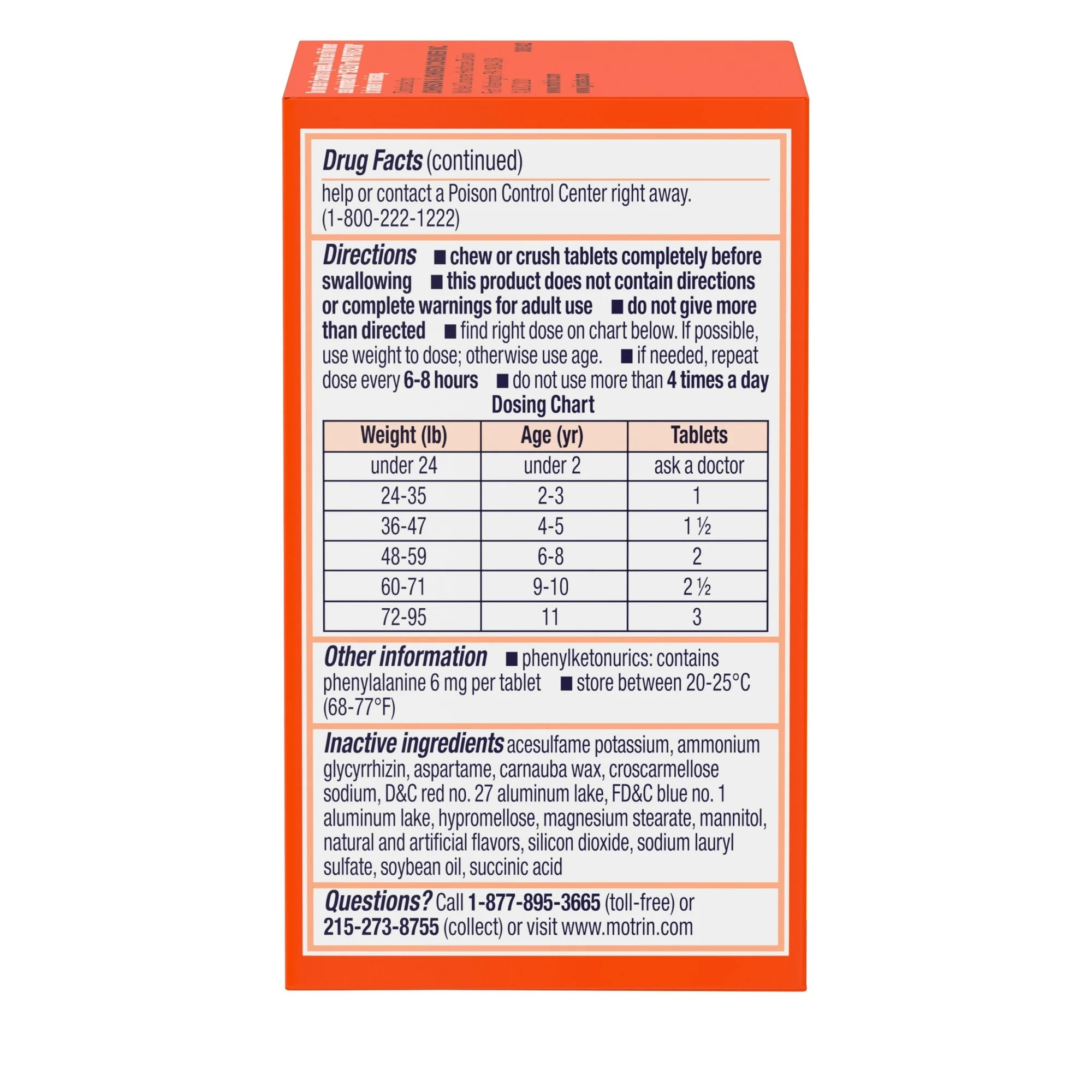 Children's Motrin Ibuprofen Chewable Tablets, Grape, 24 Ct