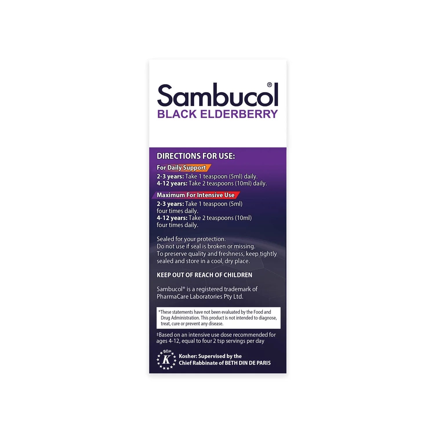 Sambucol Black Elderberry Kids Advanced Immune Syrup, 4oz.