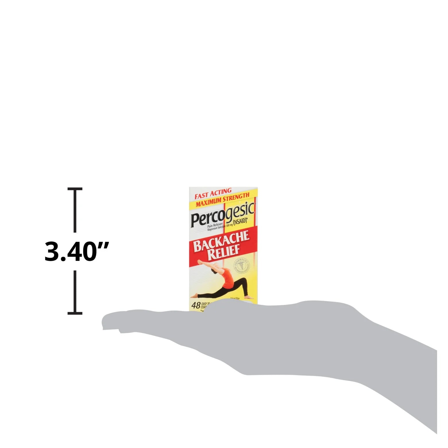 Percogesic Maximum Strength Backache Relief, Fast Acting Pain Reliever, 48 Coated Tablets