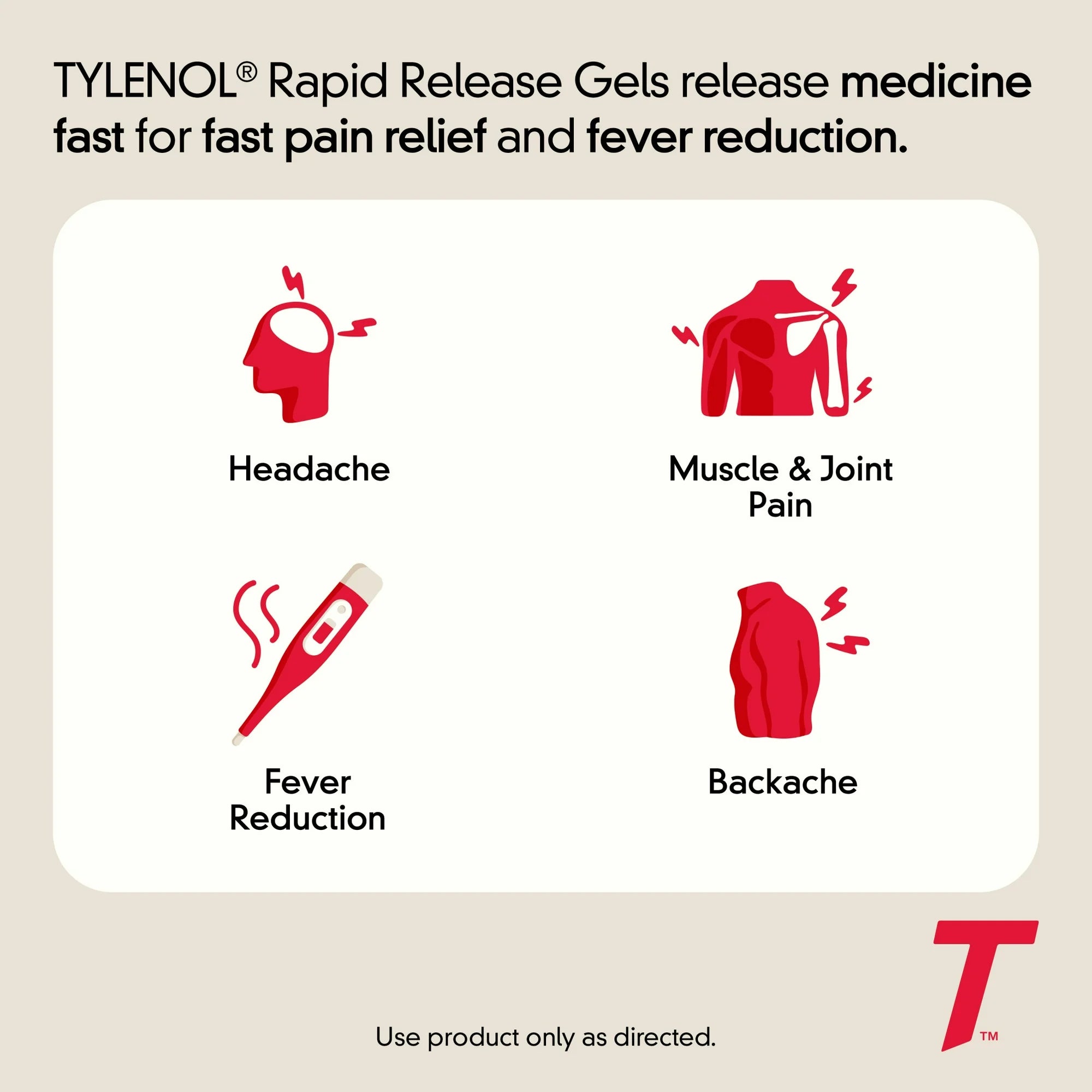 Tylenol Extra Strength 500 mg Acetaminophen Rapid Release Gels,