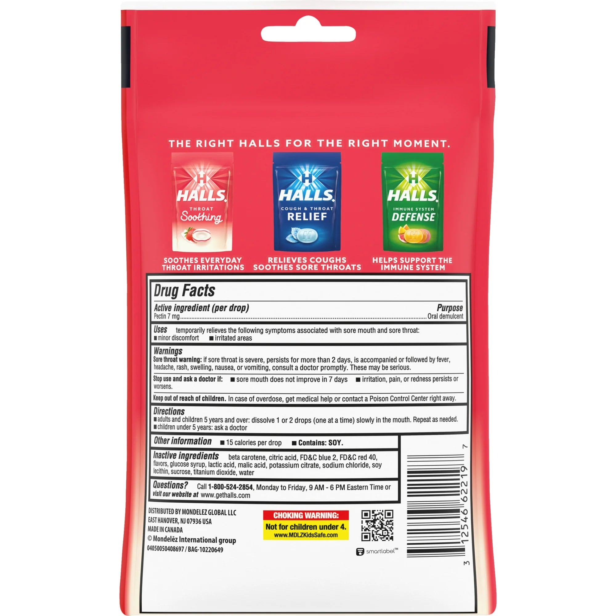 HALLS Throat Soothing (Previously HALLS Breezers) Creamy Strawberry Throat Drops, 25 Drops